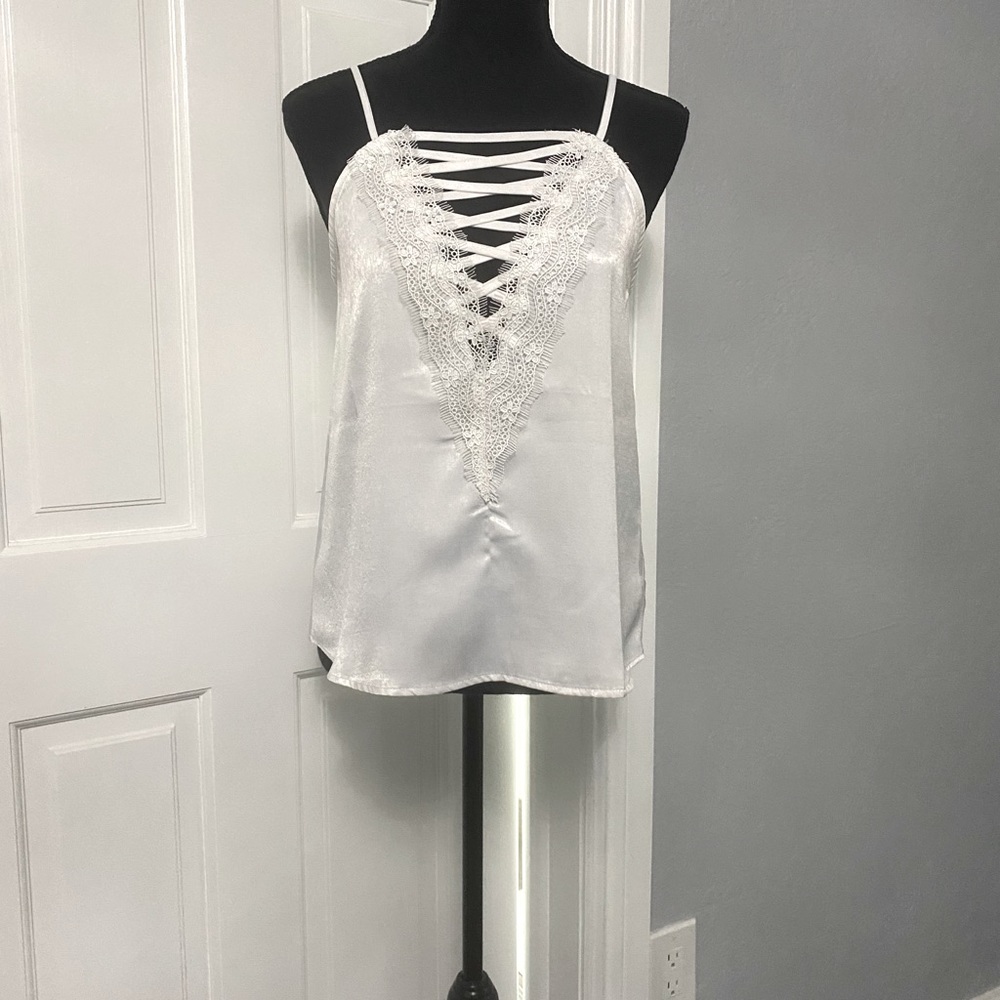 Cross cross lace cami tank